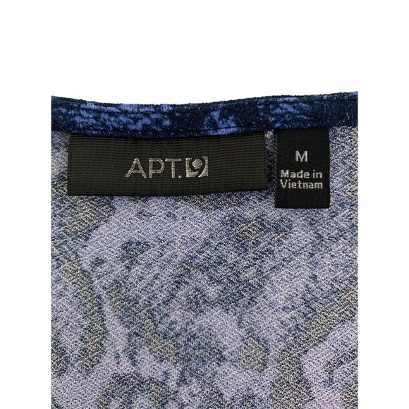 APT.9 Women's V-Neck Blue Animal Print Dress With Tie Waist Medium - Picture 10 of 12